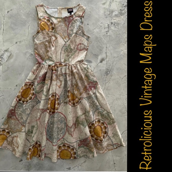 Retrolicious Maps Dress - Picture 2 of 10